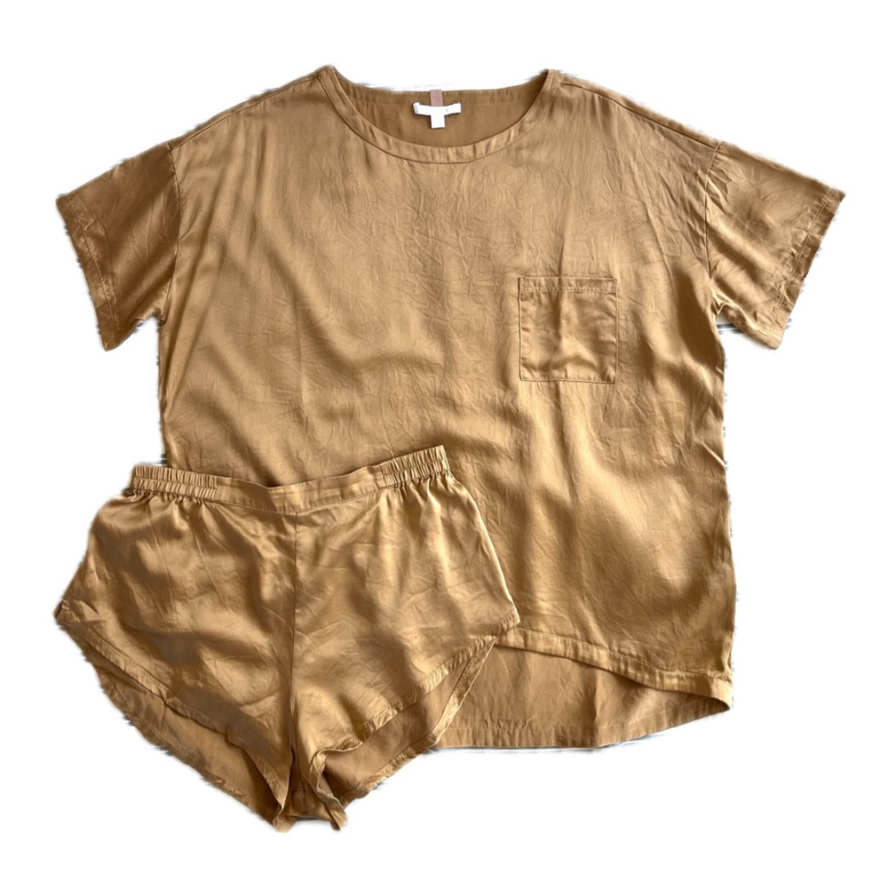 Lunya Washable Silk Tee 2-Piece Pajama Set
